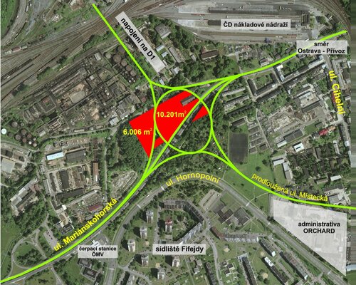 Komerční pozemky u ul. Mariánskohorská v Ostravě s budoucím napojením na dálnici Komerční pozemky u ul. Mariánskohorská v Ostravě s budoucím napojením na dálnici