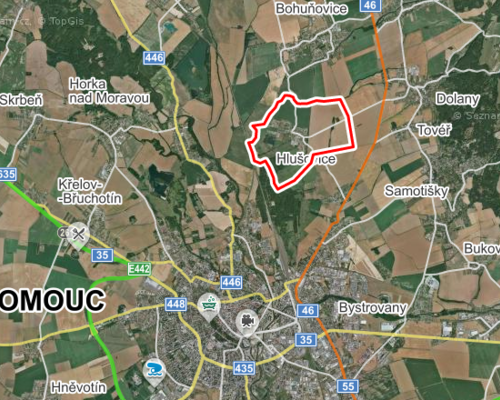 Spoluvl. podíl 1/2 na pozemku 17.870 m2 v Hlušovicích, okr.Olomouc. Exekuční dražba Spoluvl. podíl 1/2 na pozemku 17.870 m2 v Hlušovicích, okr.Olomouc. Exekuční dražba