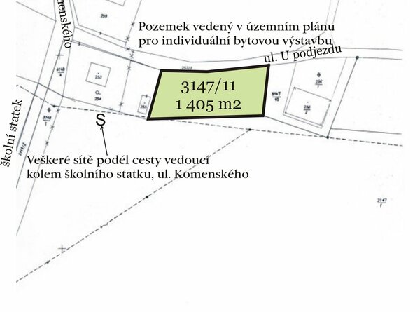 Pozemek v Klimkovicích - pod školním statkem (200,- Kč/m2)