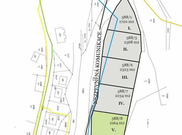 Pozemek o výměře 2.164 m2, k.ú. Malá Morávka - Jeseníky, p.č. 588/8